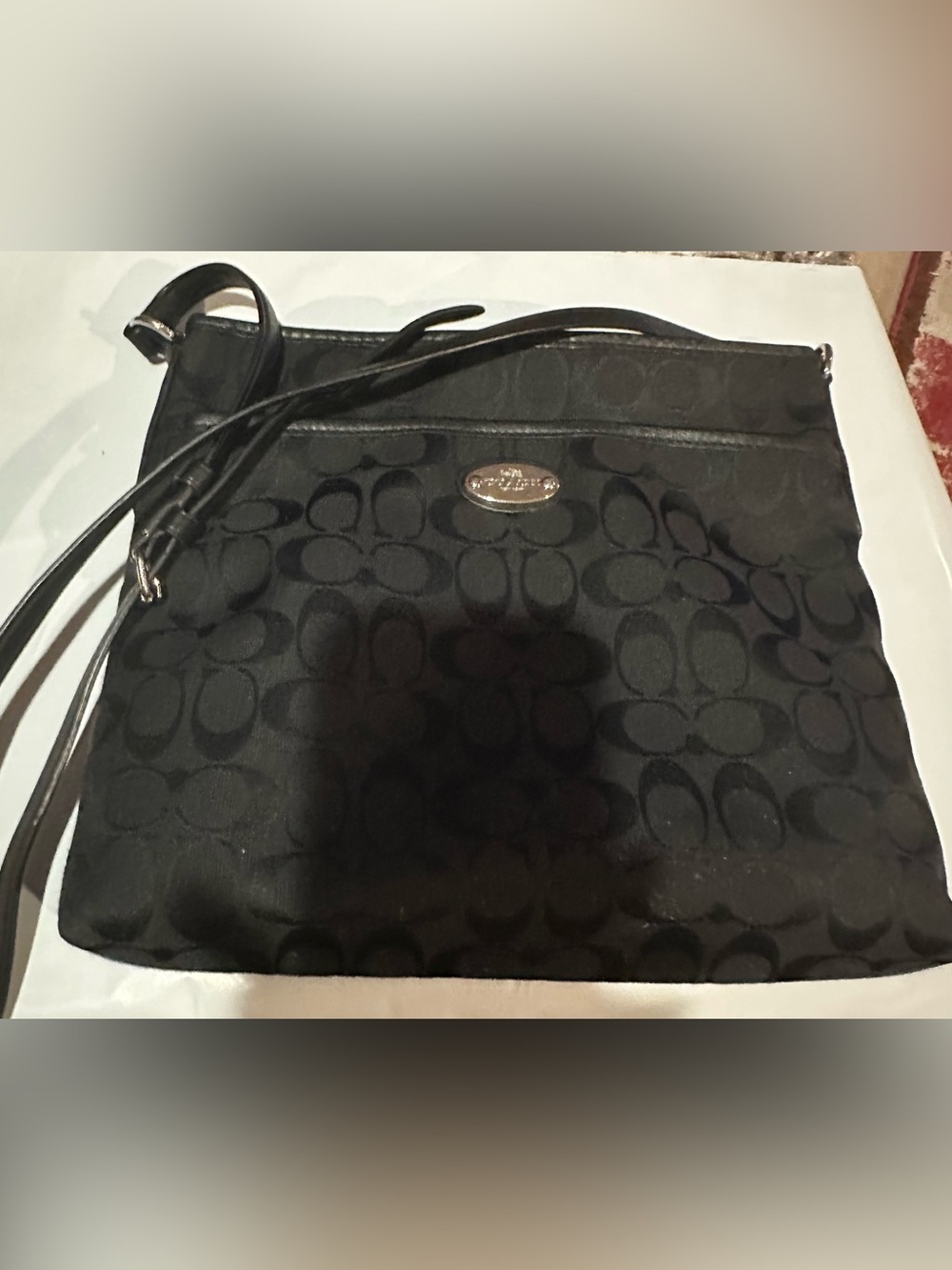 Coach Black Signature Jacquard Crossbody Bag